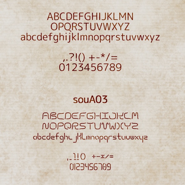 シンプルフォント「souA03」