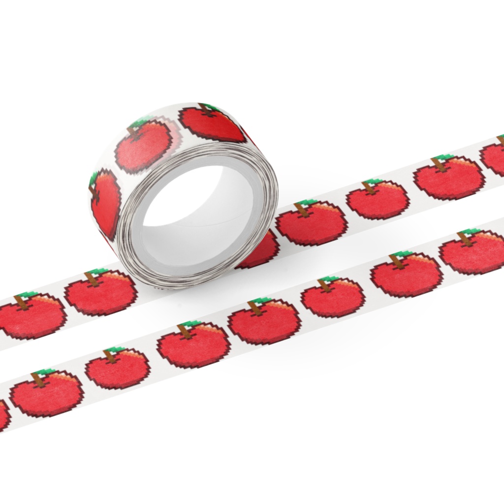 りんごドット絵 マスキングテープ 15mm