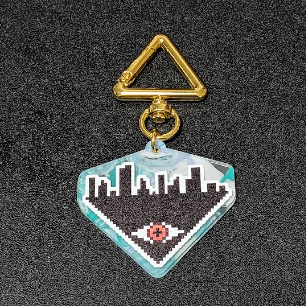東方錦上京ピラミッド ドット絵 三角ナスカンアクリルキーホルダー