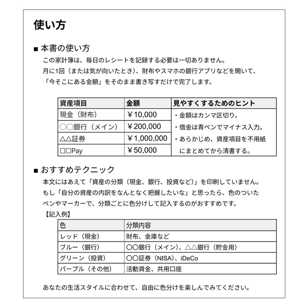 【DL版】印刷して使える!「今いくらあるか」を算出する総資産家計簿