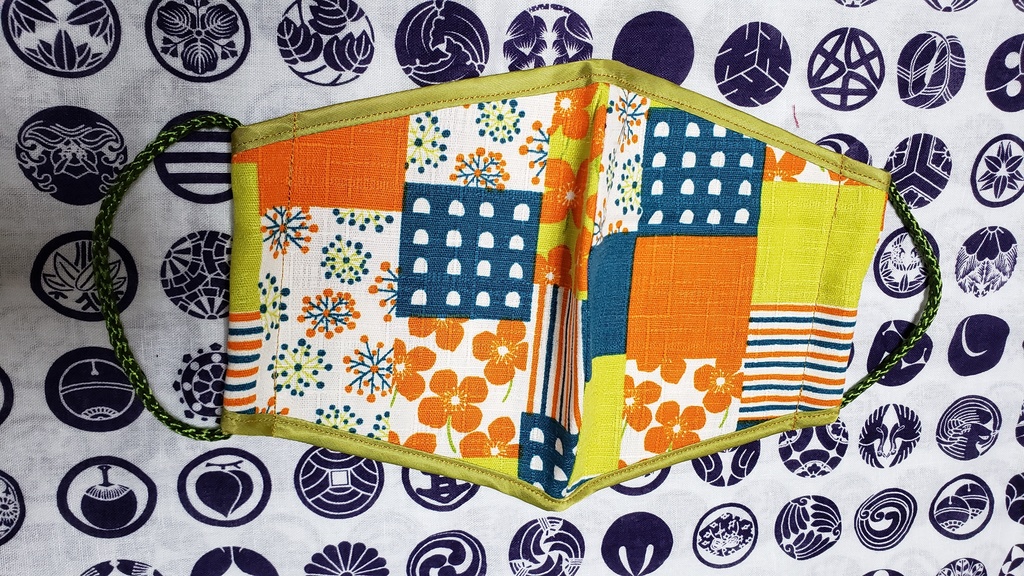 和紐布マスク/花