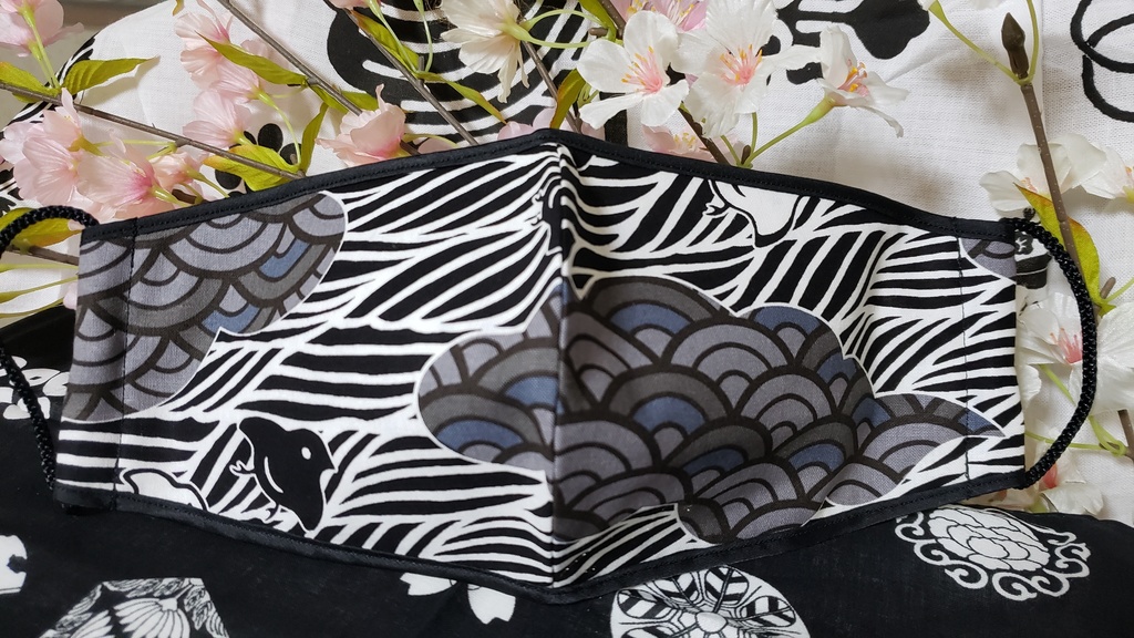 和紐マスク/青海波・白