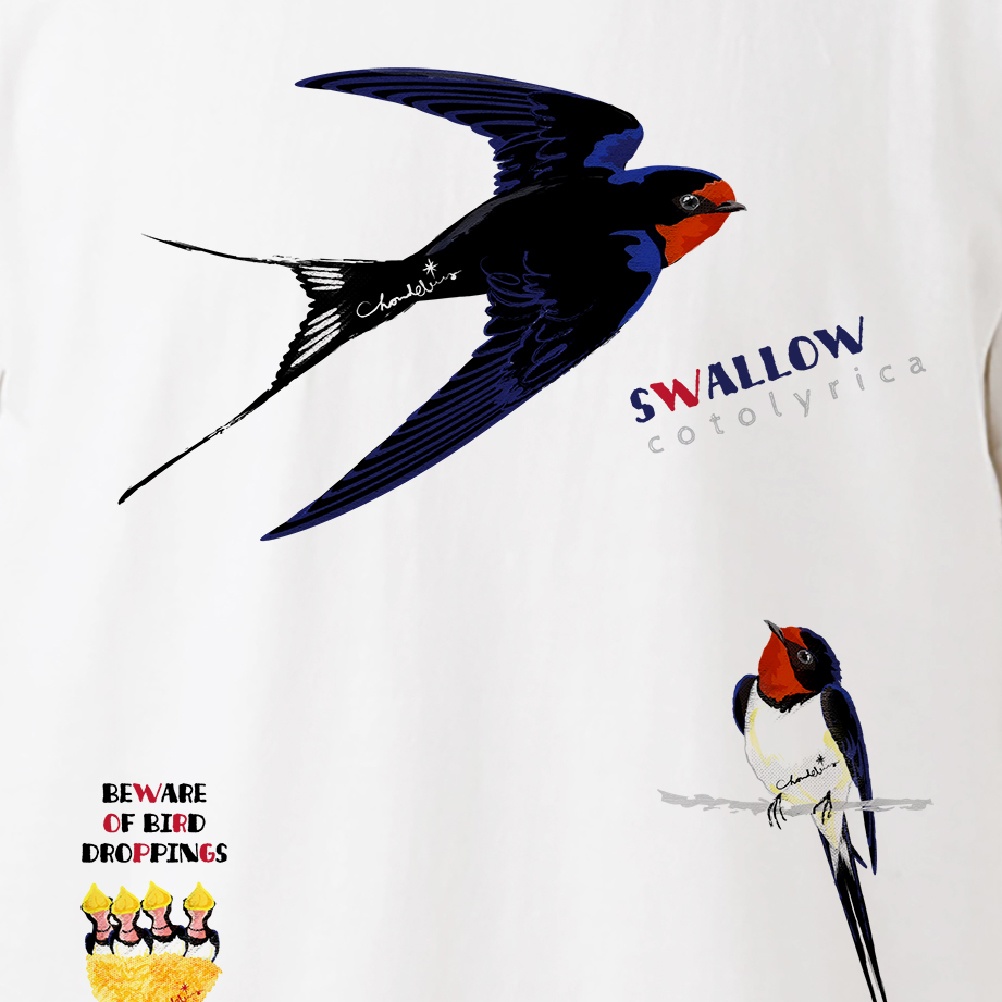 Cotolyrica ツバメ つばくろ スワロウテイル 0539 Tシャツ