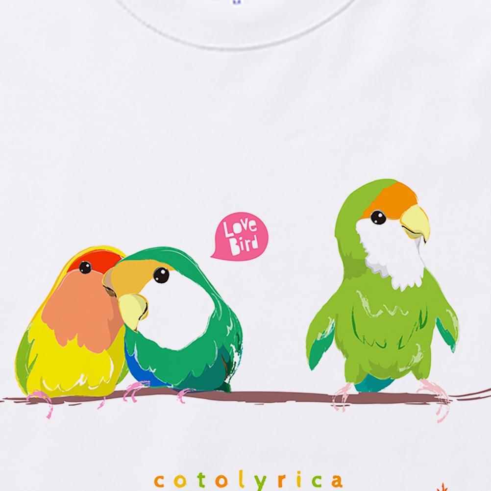 LOVE BIRDS エッヘン ラブバード 0304 A柄 コザクラインコ イラスト Tシャツ