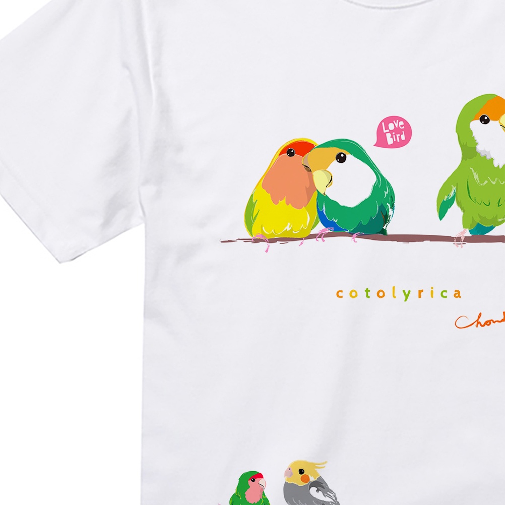 LOVE BIRDS エッヘン ラブバード 0304 A柄 コザクラインコ イラスト Tシャツ