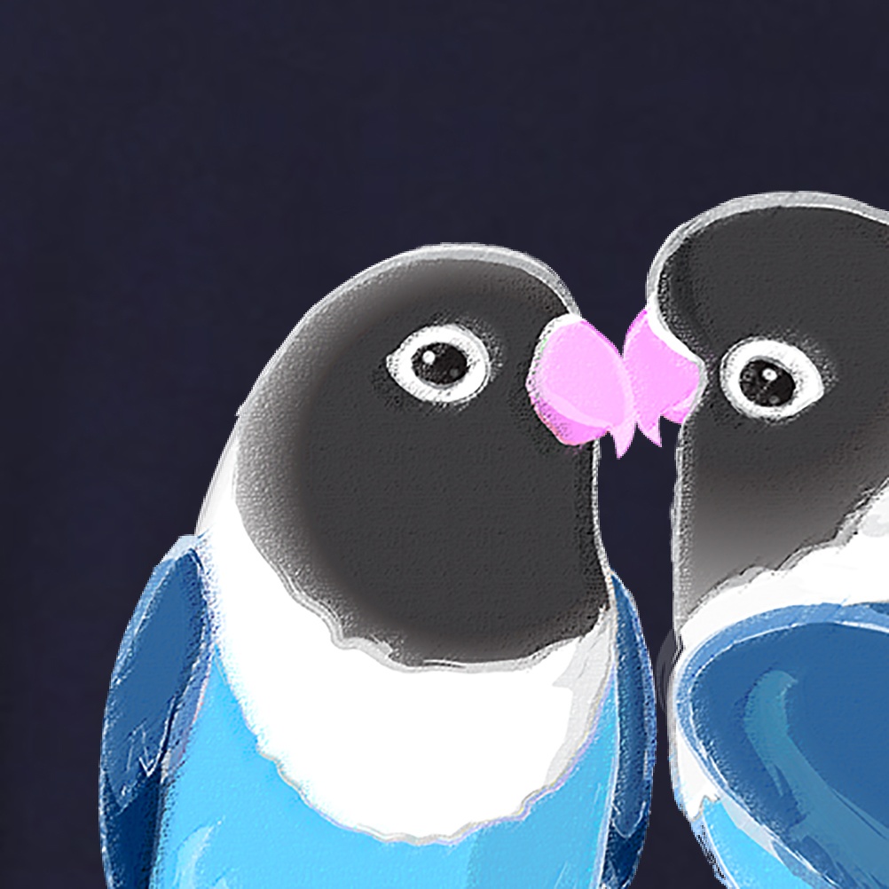 Cotolyrica ブルーボタンインコ LOVEBIRDS 0603 ラブバード Tシャツ