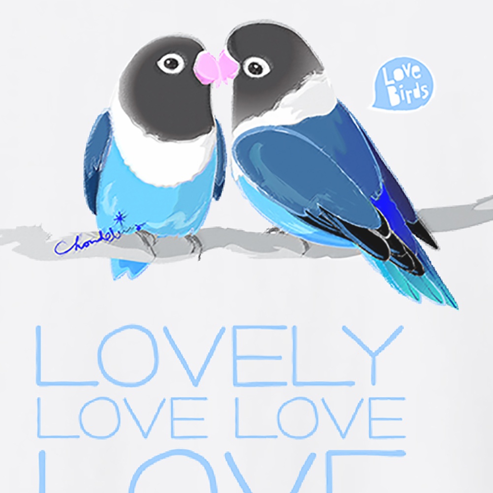 Cotolyrica ブルーボタンインコ LOVEBIRDS 0603 ラブバード Tシャツ