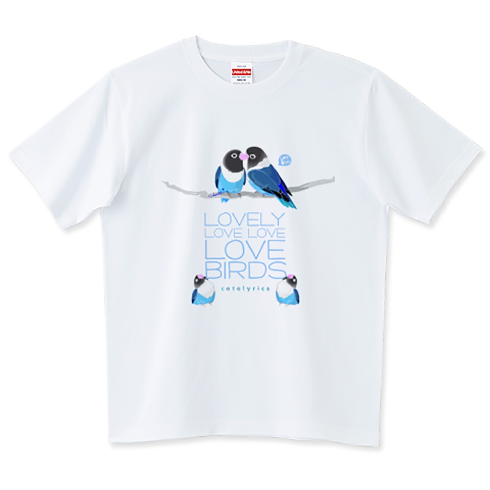 Cotolyrica ブルーボタンインコ LOVEBIRDS 0603 ラブバード Tシャツ