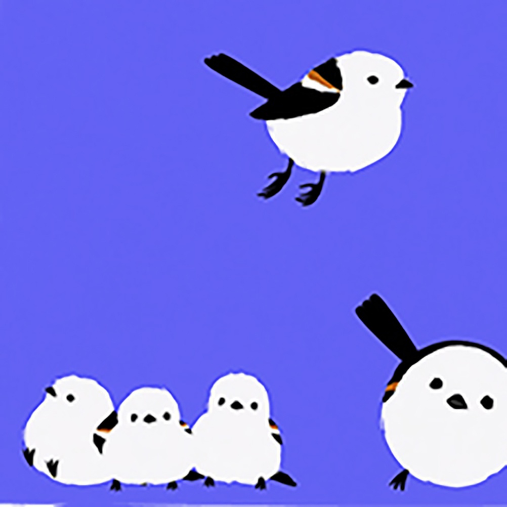 Cotolyrica シマエナガ 3コマ 0599 雪のちょんちょこりん Tシャツ