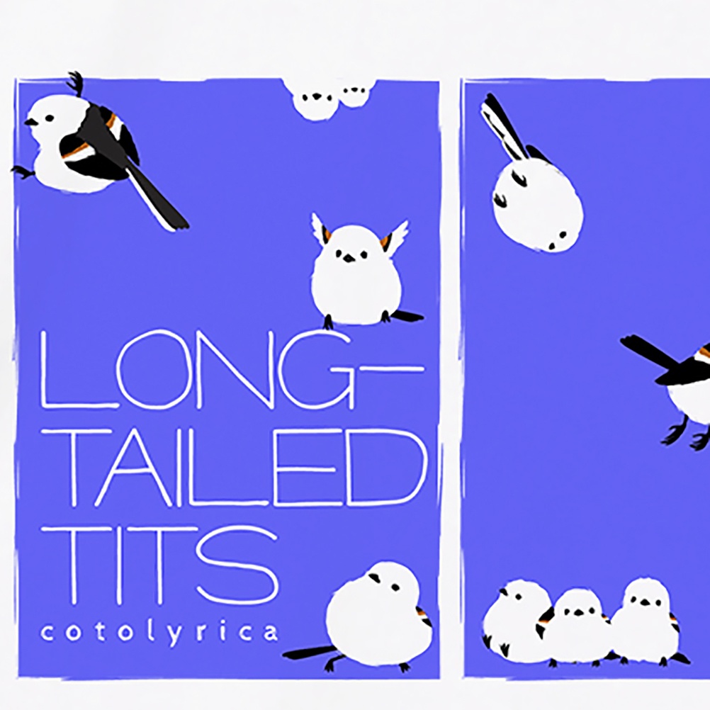 Cotolyrica シマエナガ 3コマ 0599 雪のちょんちょこりん Tシャツ