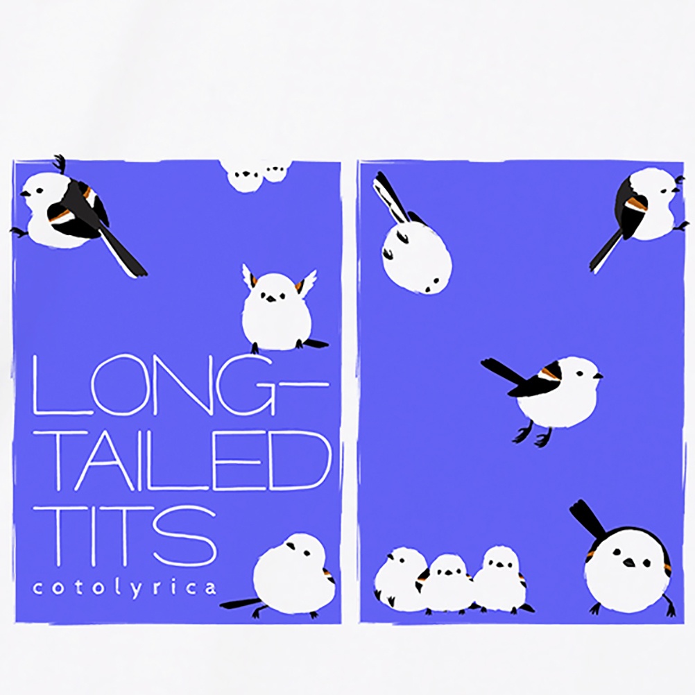 Cotolyrica シマエナガ 3コマ 0599 雪のちょんちょこりん Tシャツ