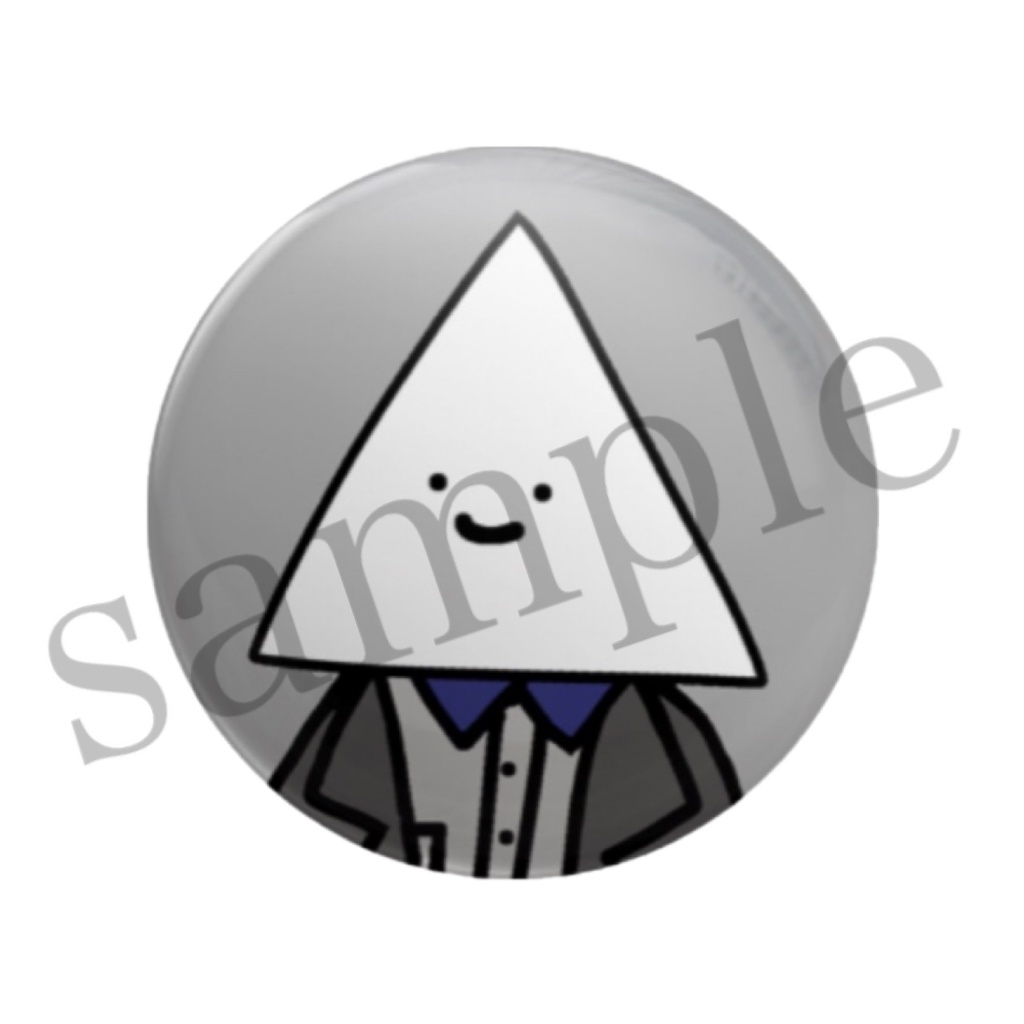 4周年記念 黒服戦士さんかくまん 缶バッジ Sankaku Mart Booth