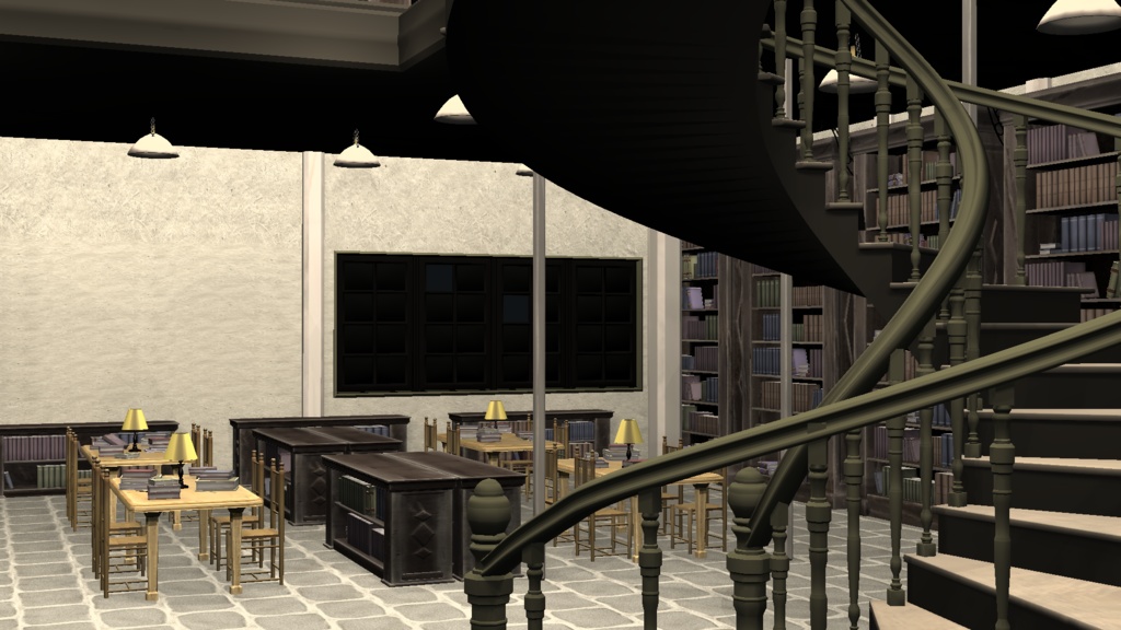 【3Dモデル】図書館セット Fantasy Library