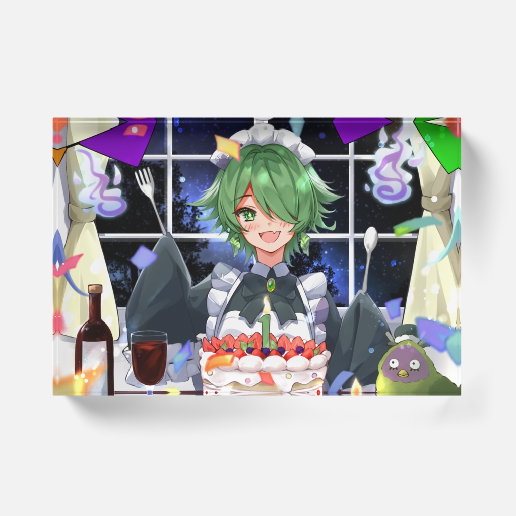 【一周年グッズ】おいわいアクリルブロック