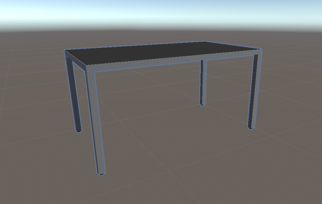 天板落とし込み型　角テーブル　3D用オブジェクト