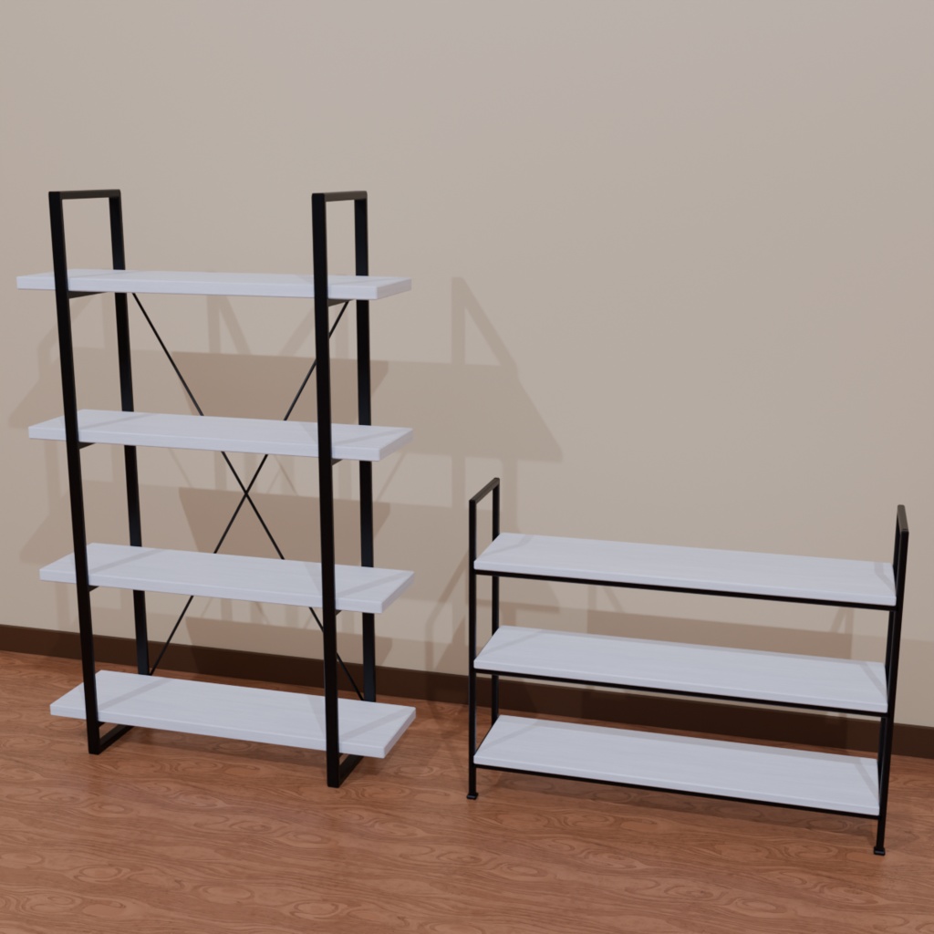 【3Dモデル】家具/アイアンウッドラック(バリエーション有り)