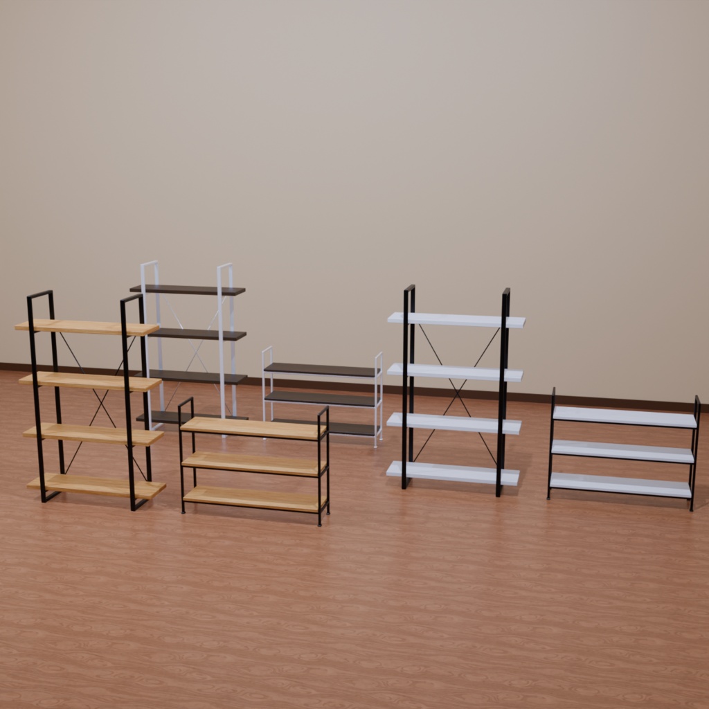 【3Dモデル】家具/アイアンウッドラック(バリエーション有り)