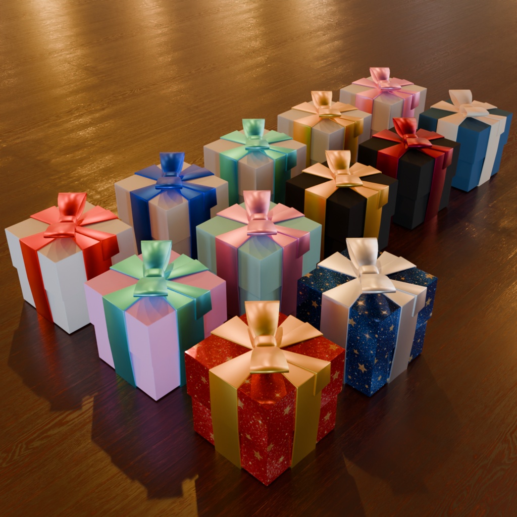 【3Dモデル】クリスマス家具 / プレゼントボックス(カラーバリエーション有り)