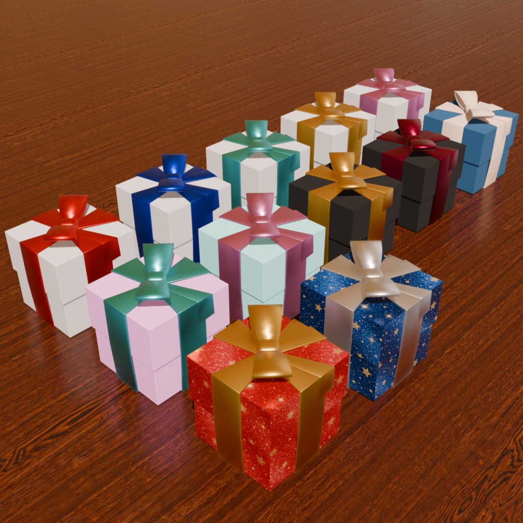 【3Dモデル】クリスマス家具 / プレゼントボックス(カラーバリエーション有り)