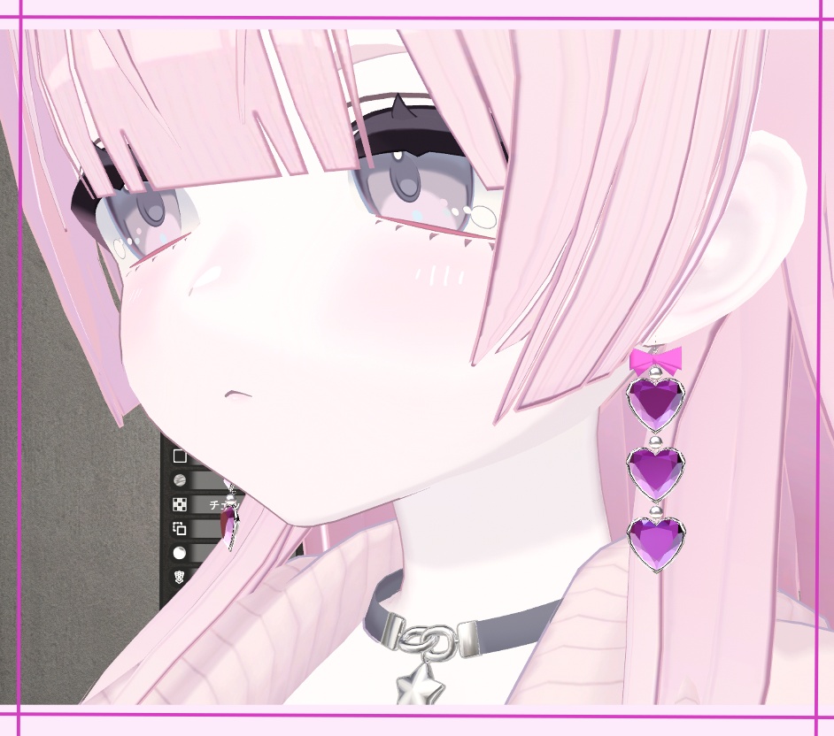 【VRC想定アクセサリー】HeartRibbon