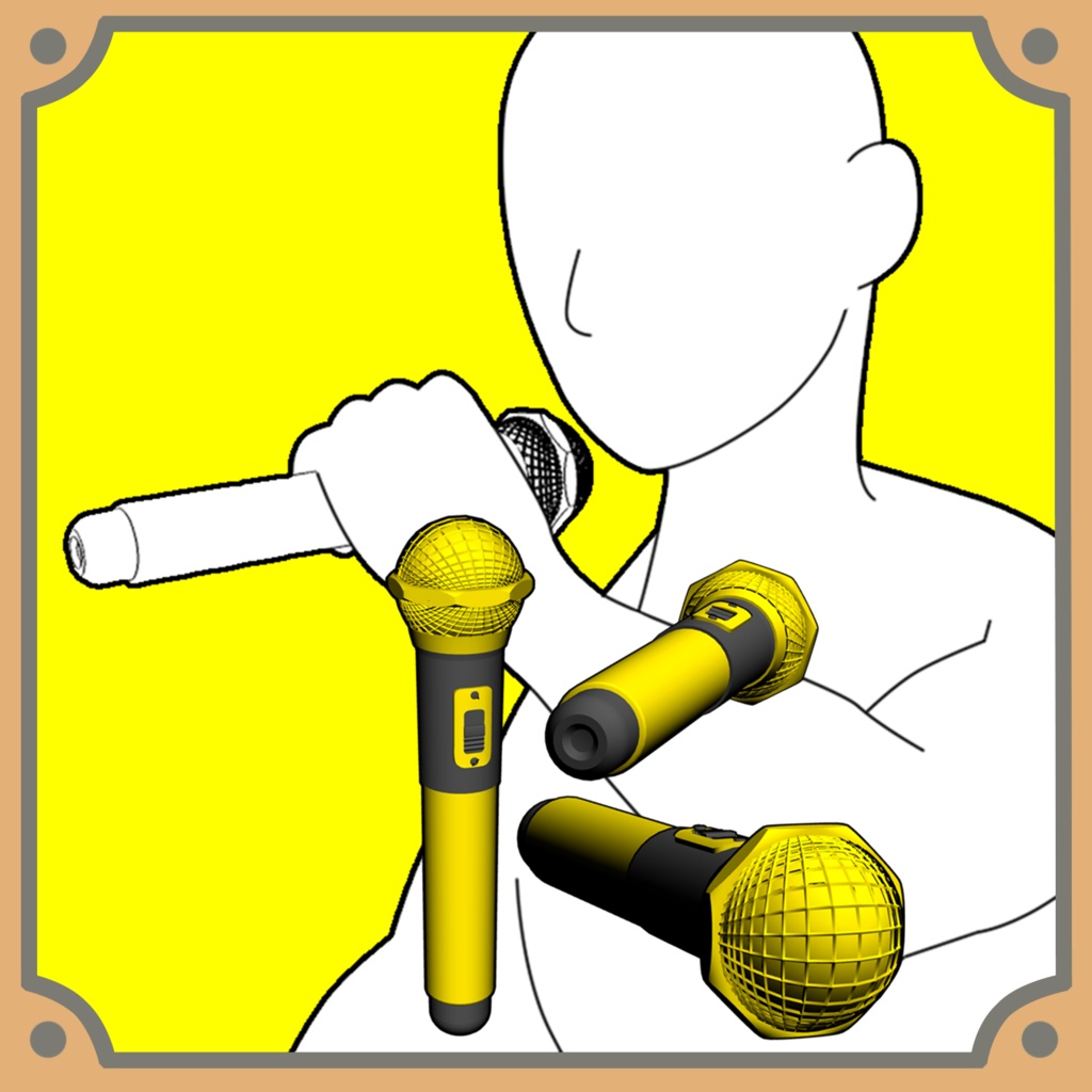 【クリスタ3D素材】ワイヤレスマイク microphone