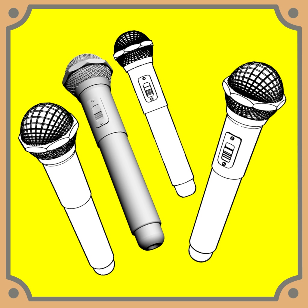 【クリスタ3D素材】ワイヤレスマイク microphone