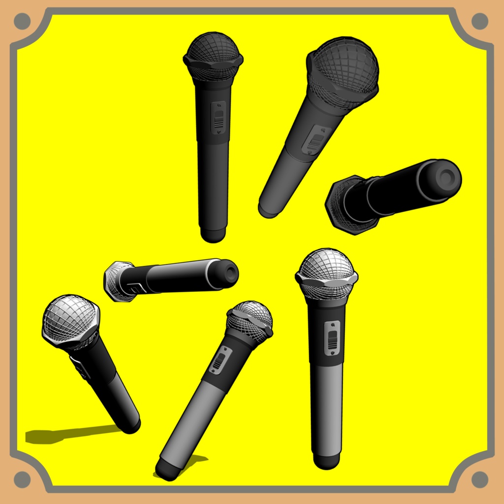 【クリスタ3D素材】ワイヤレスマイク microphone