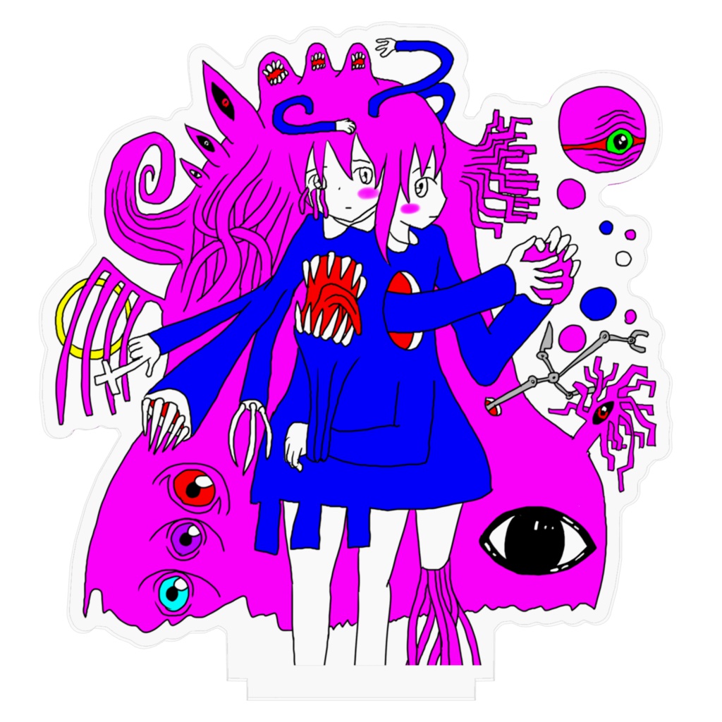 毛量多子 アクリルフィギュア(大きめサイズ100mm)