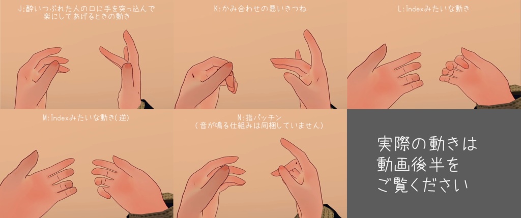 握って動く! ジェスチャーアニメーション14種+コントローラーセット【VRChat向け】