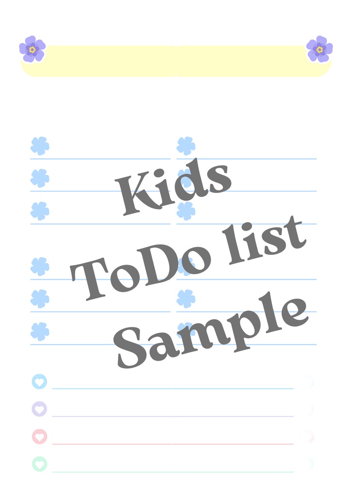 Kids ToDo list flower * キッズToDoリスト花柄