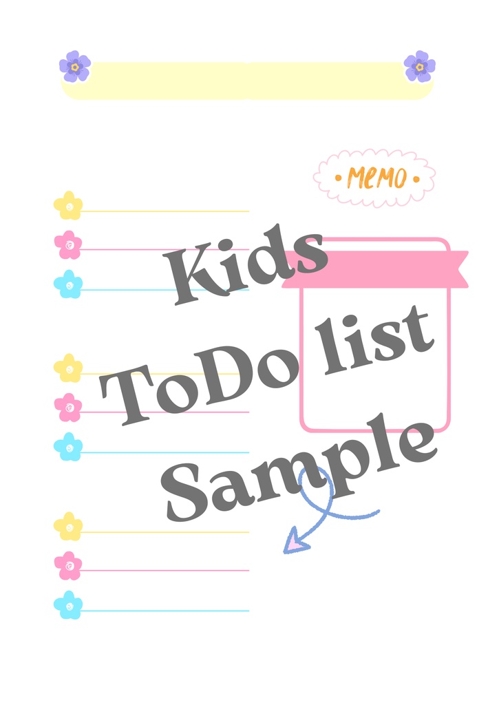 Kids ToDo list flower, vase ＊　キッズ ToDo リスト 花瓶