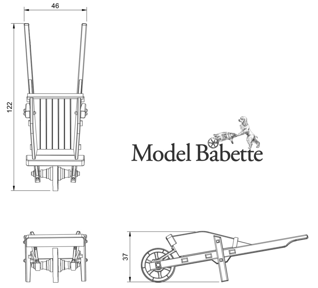 【STLデータ販売】荷車(一輪車)
