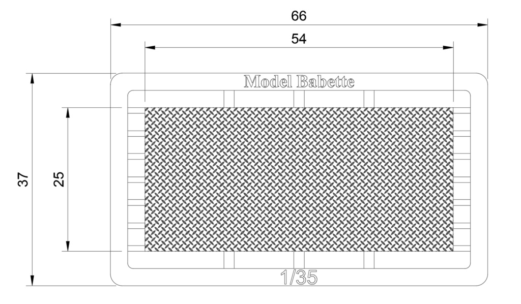 【個人0円】【STLデータ配布】1/35スケール縞鋼板(チェッカープレート)