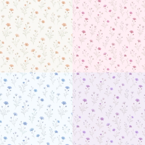 【シームレス素材】花柄デジタル素材/商用利用可/全20種