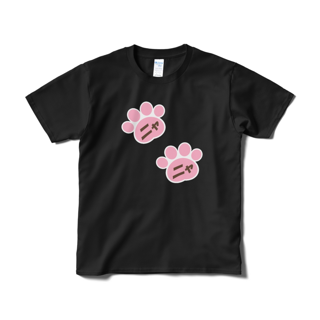 ニャニャニャTシャツ　C-0４　黒（両面プリント）