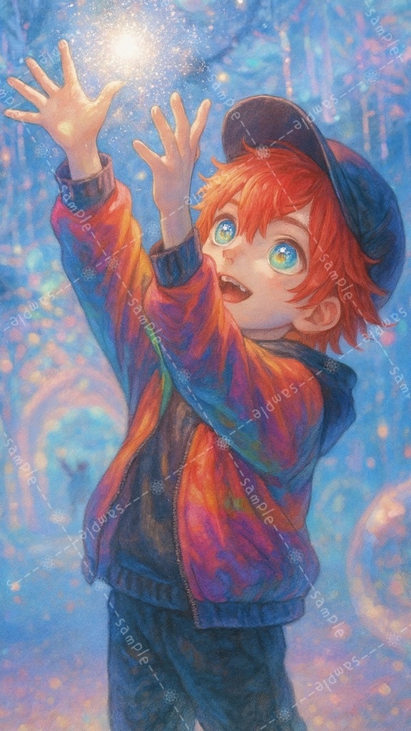 【4K】少年の指先には無限大の可能性がある希望の光の粒子