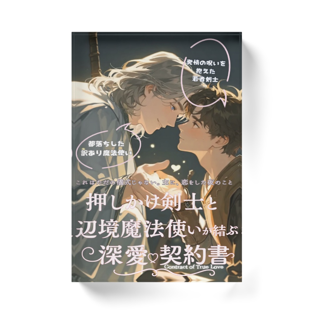 “飾る文学” 第3弾|絶対に人に見せられないアクリルブロック『押しかけ剣士と辺境魔法使いが結ぶ深愛契約書』