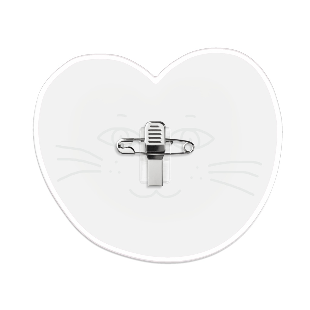 まるーいハートねこのアクリルバッジ その1 ピンク