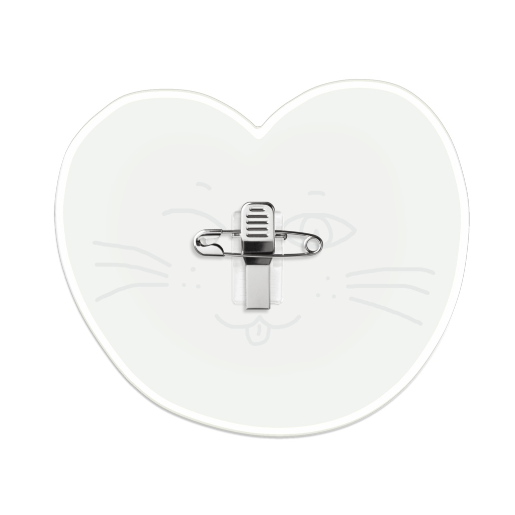 まるーいハートねこのアクリルバッジ その2 ライトイエロー・黄色