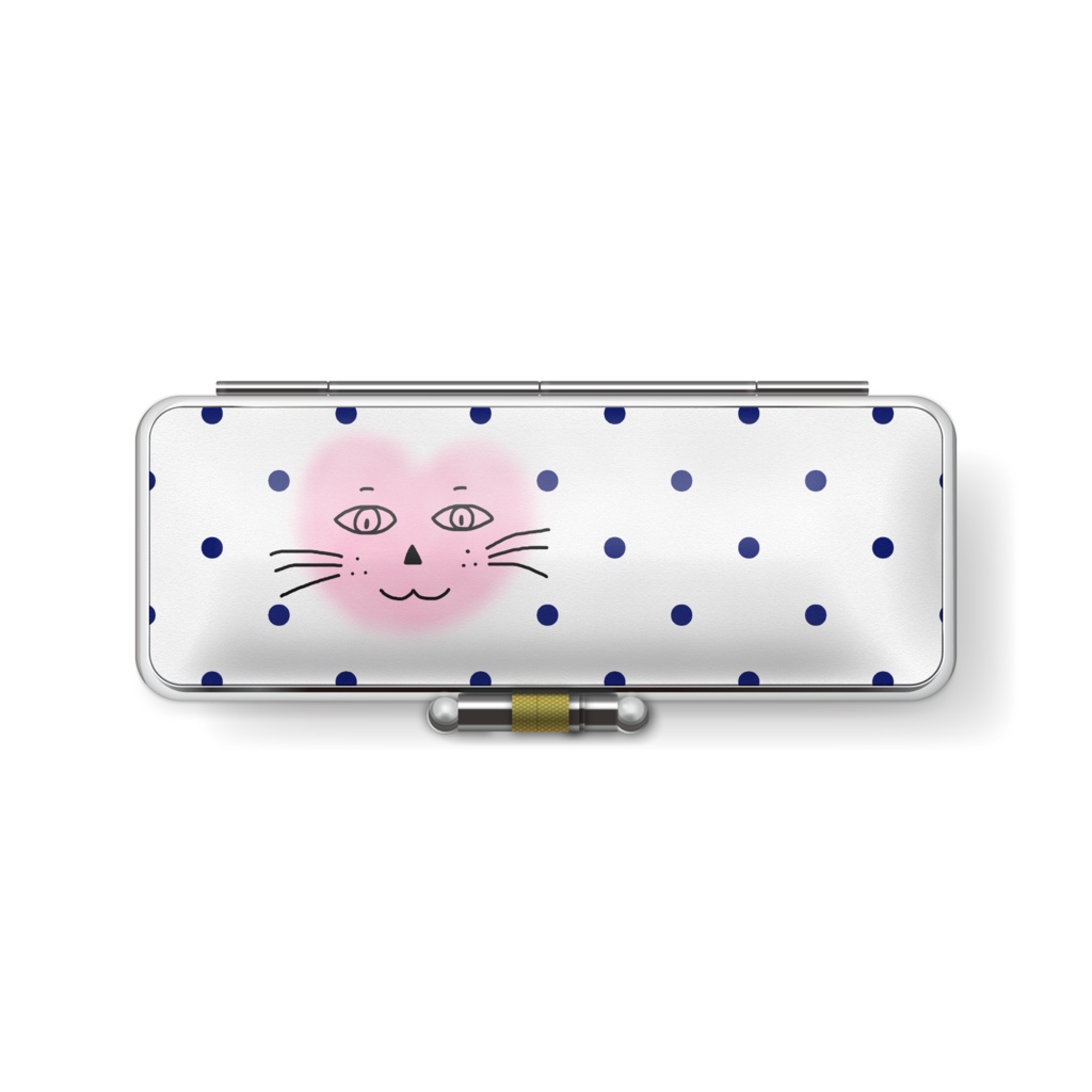 まるーいハートねこの印鑑ケース