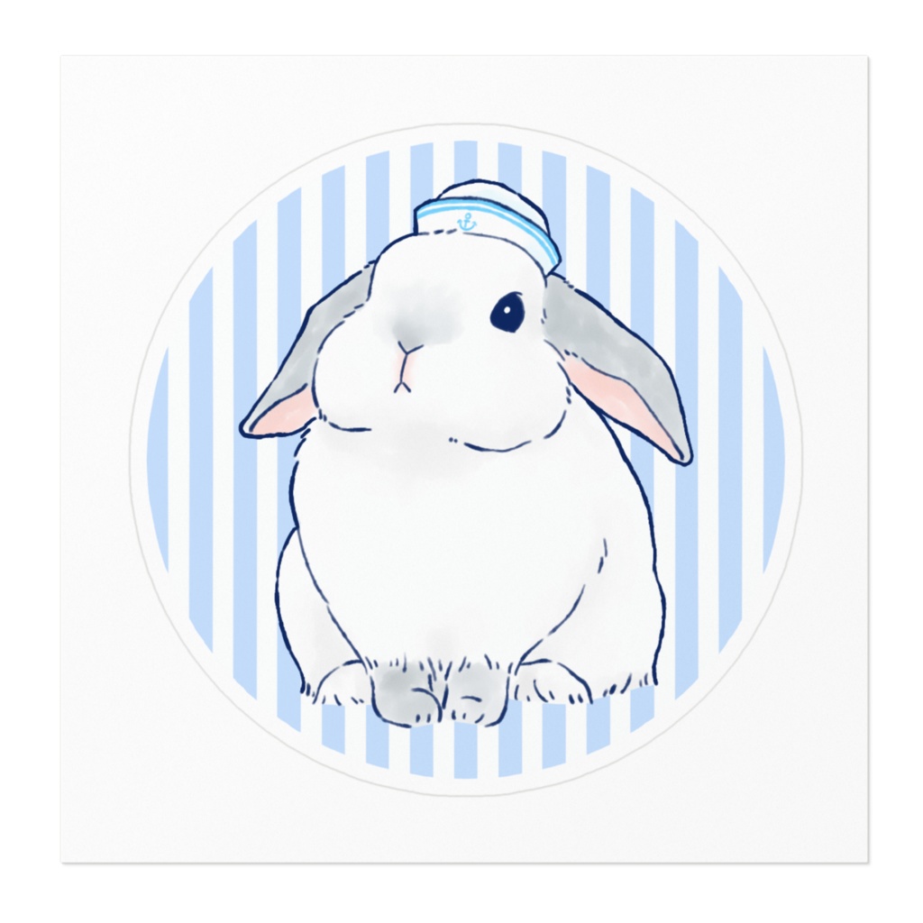 マリンうさぎのステッカー①