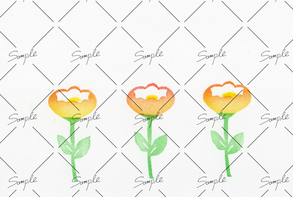 版画ポストカード 花