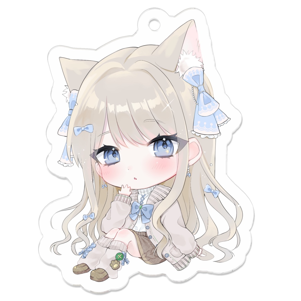 ねこ耳カーディガンりんちゃんのアクリルキーホルダー