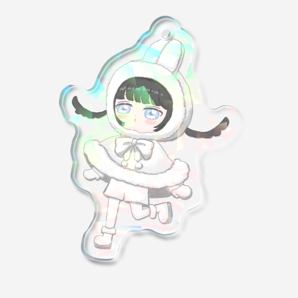 【こな×さめ】ホログラムホワイトクリスマスアクキー さめver.