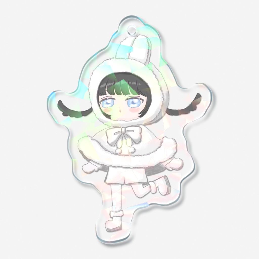 【こな×さめ】ホログラムホワイトクリスマスアクキー　さめver.