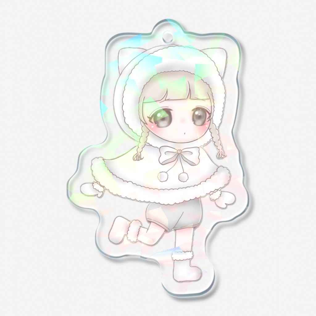 【こな×さめ】ホログラムホワイトクリスマスアクキー こなver.