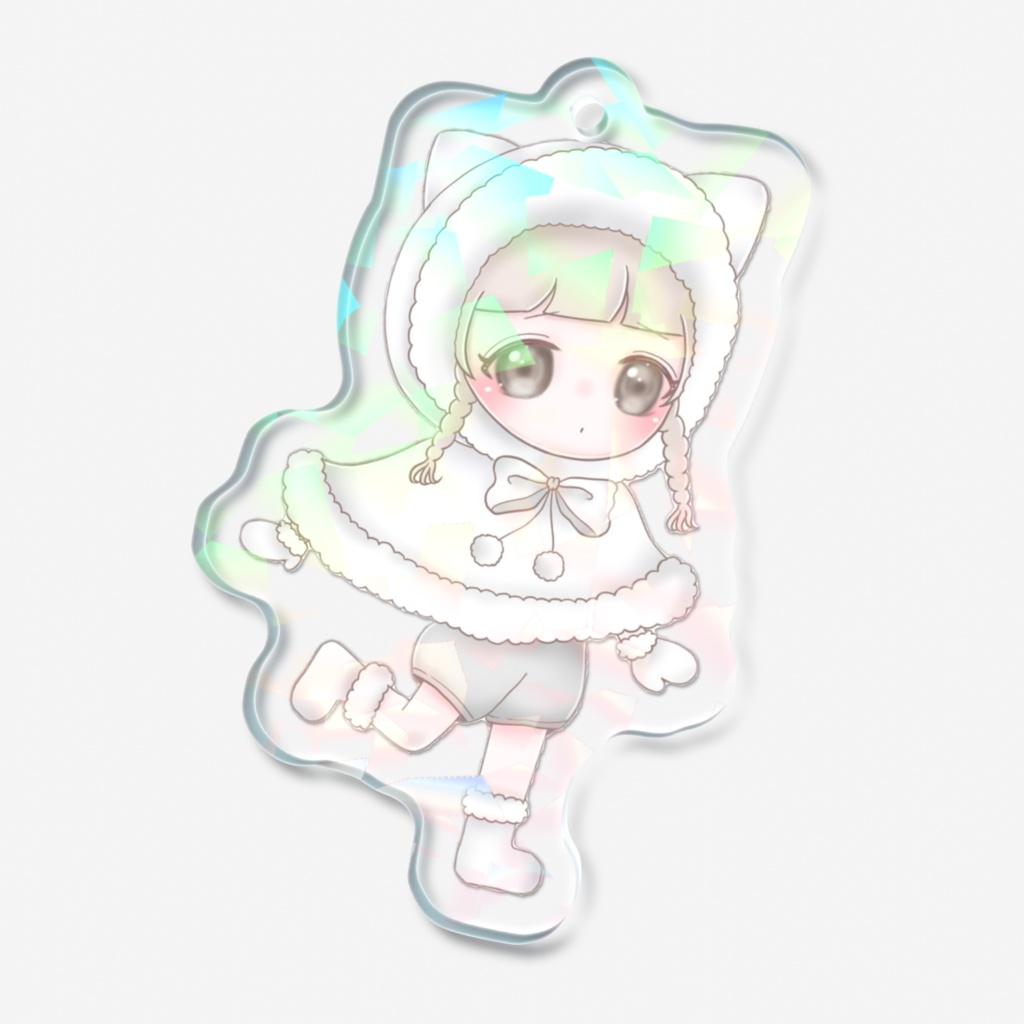 【こな×さめ】ホログラムホワイトクリスマスアクキー こなver.