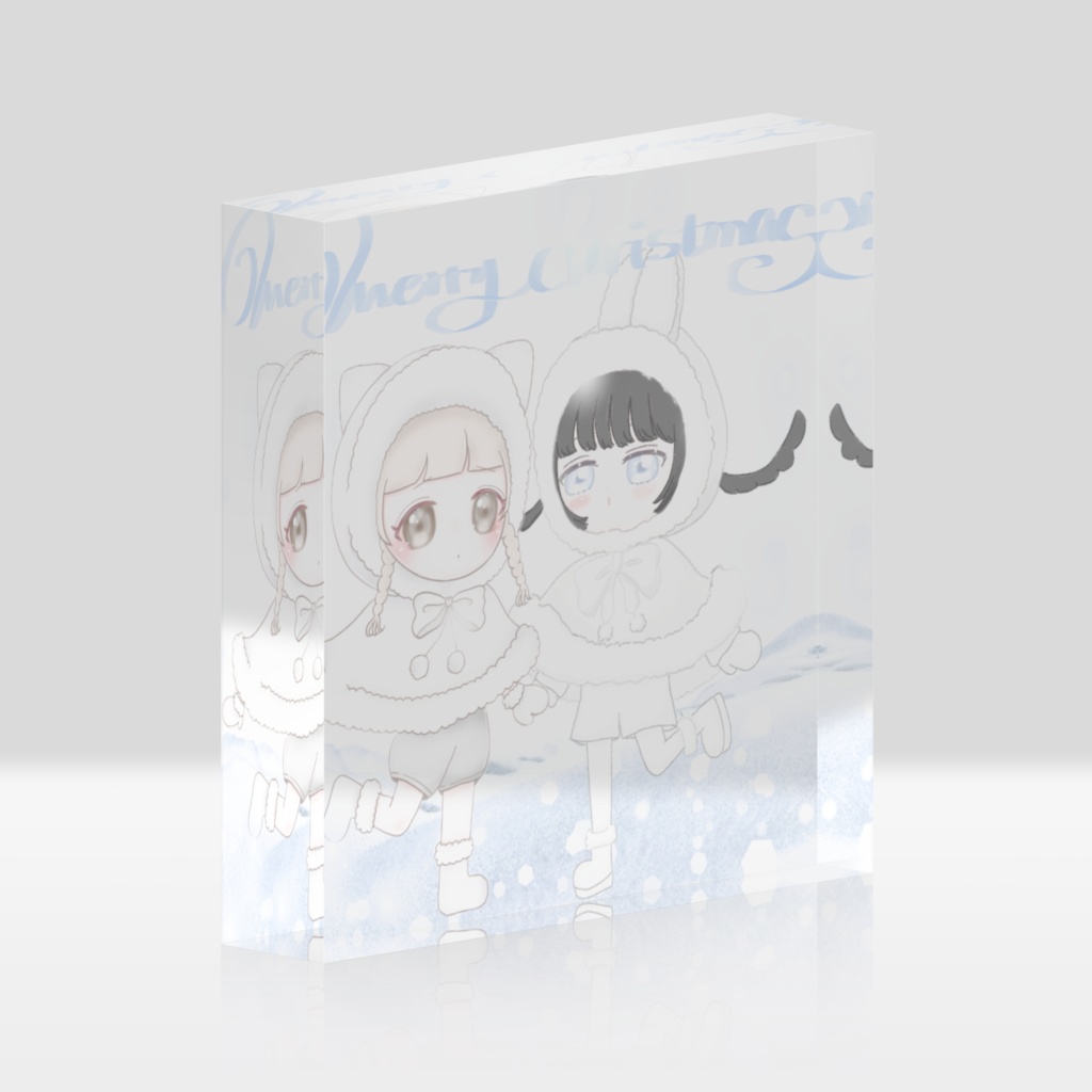 【こな×さめ】ホワイトクリスマスアクリルブロック