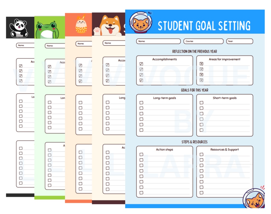 Student Goal Planner Templates