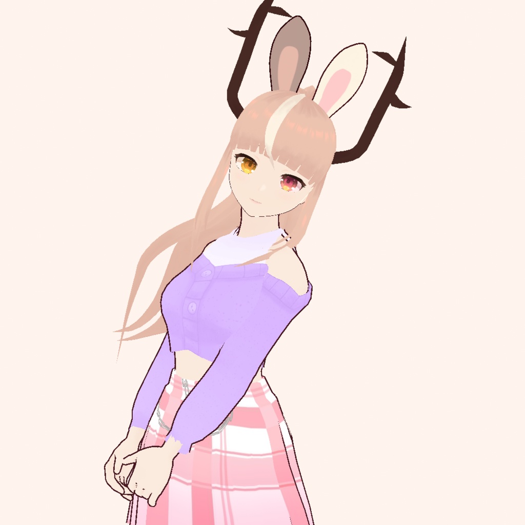 Vroidロングスリーブクロップトップセーター パープル  Long sleeve crop top sweater purple